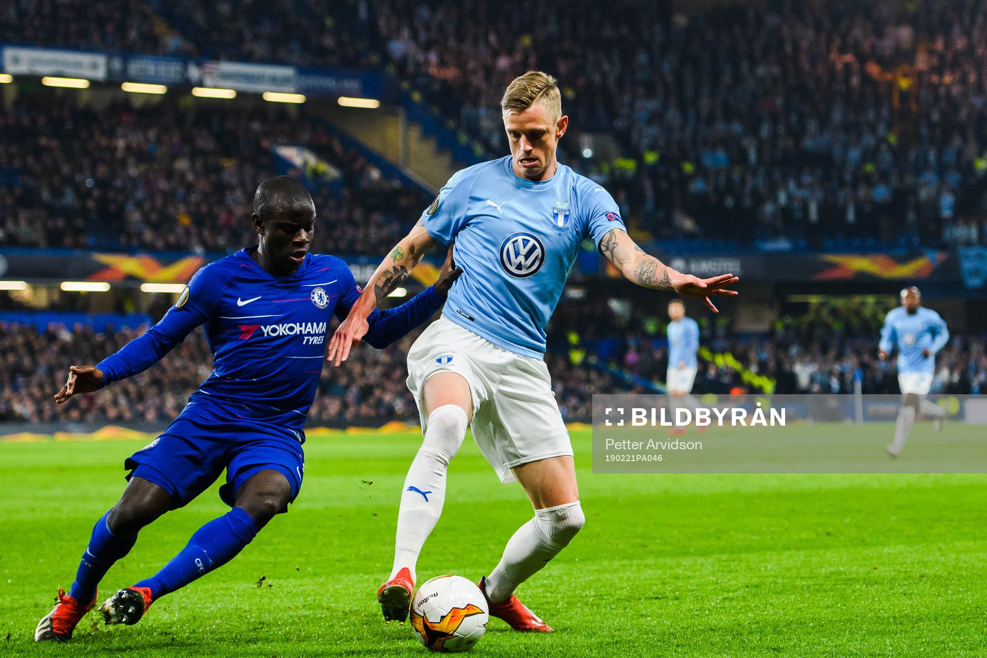 N'Golo Kante of Chelsea and Sören Rieks of Malmö FF