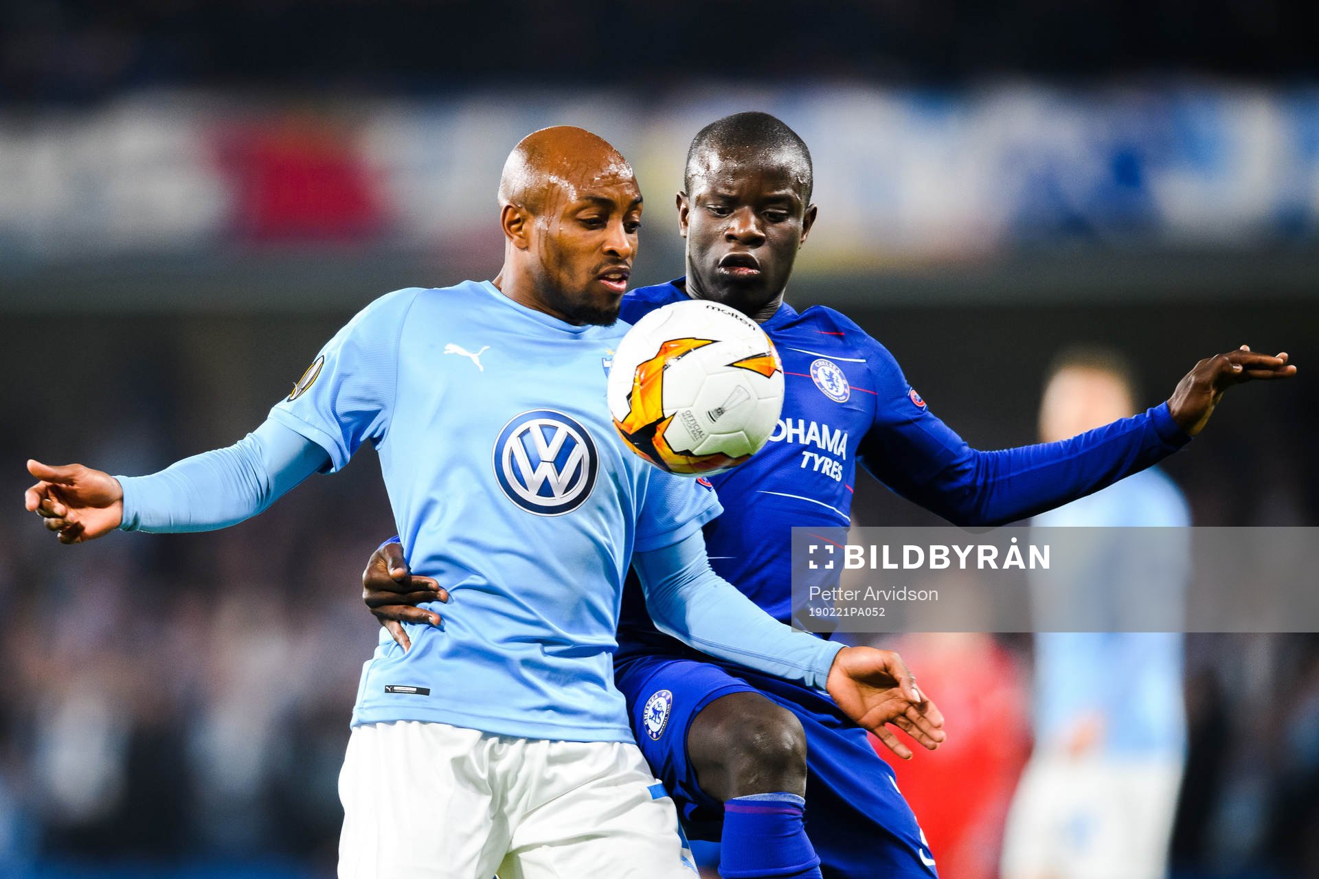 Fouad Bachirou of Malmö FF and N'Golo Kante of Chelsea