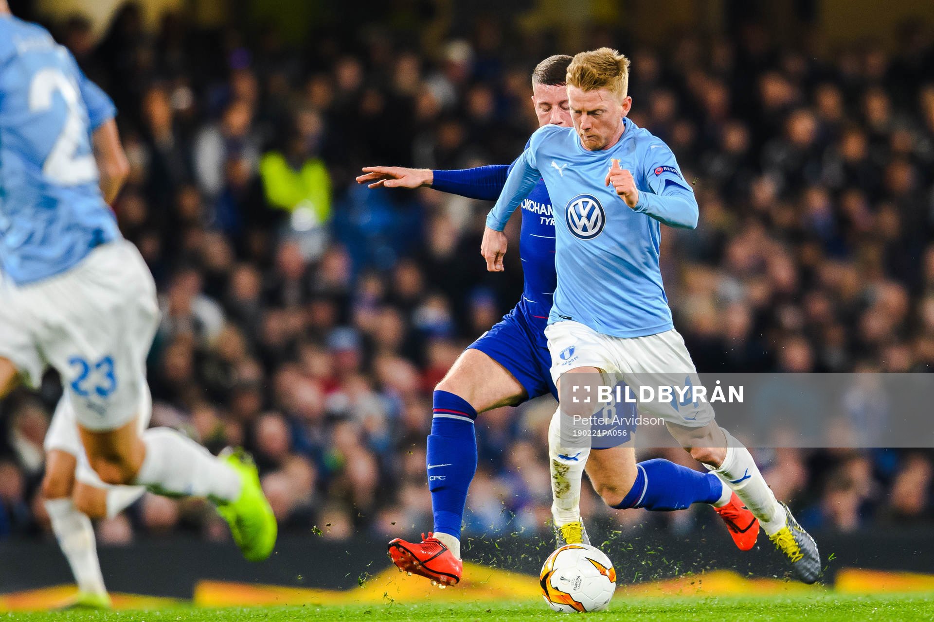 Anders Christiansen of Malmö FF and Ross Barkley of Chelsea