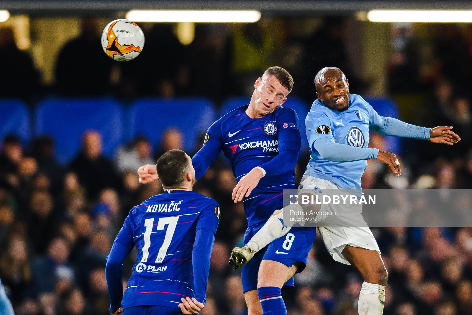 Ross Barkley of Chelsea and Fouad Bachirou of Malmö FF