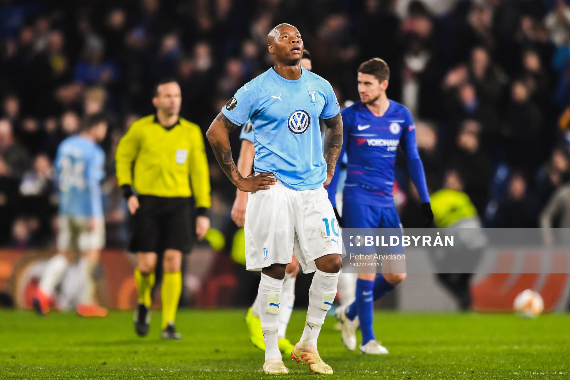 Carlos Strandberg of Malmö FF looks dejected