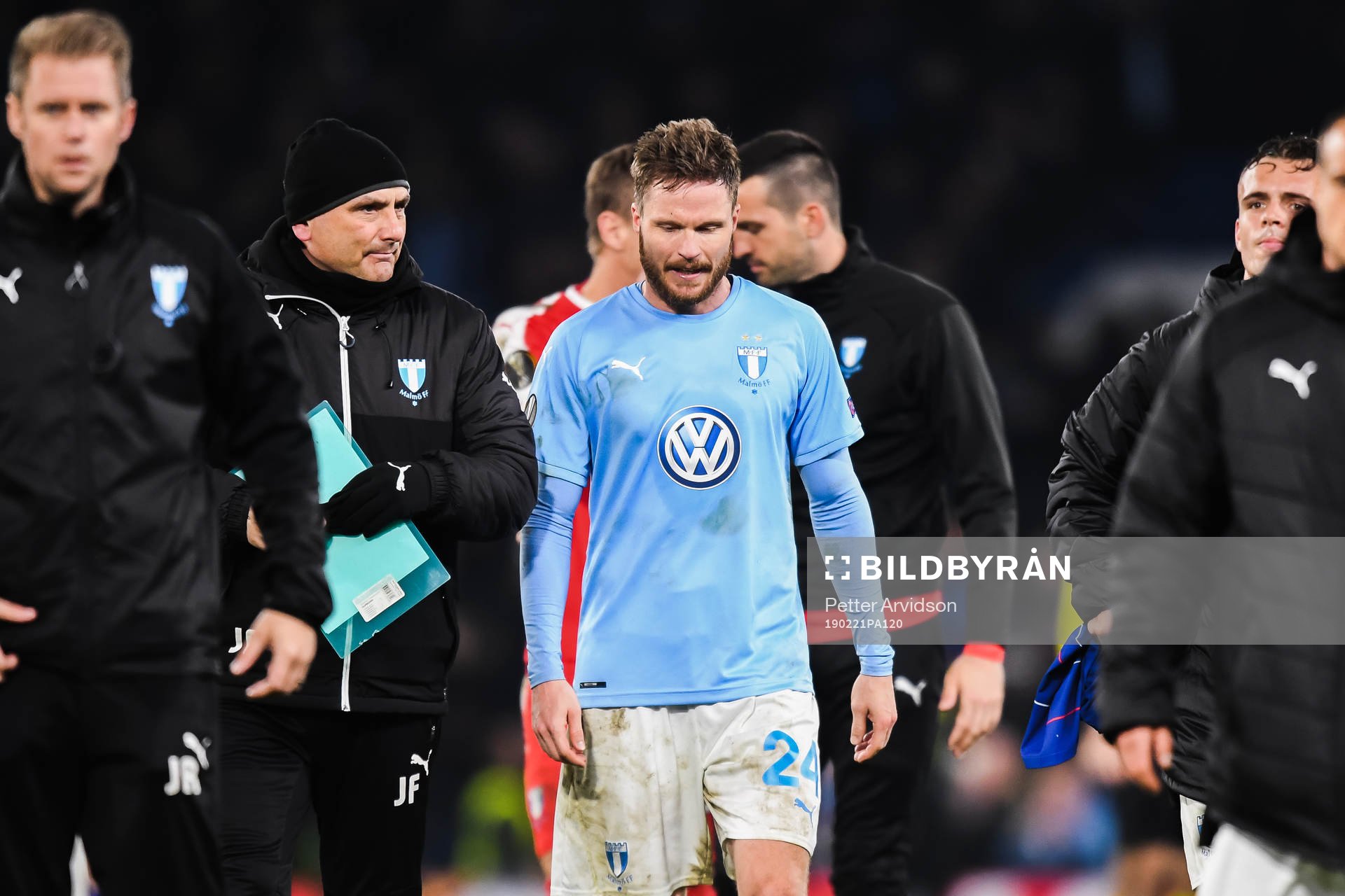 Lasse Nielsen of Malmö FF looks dejected