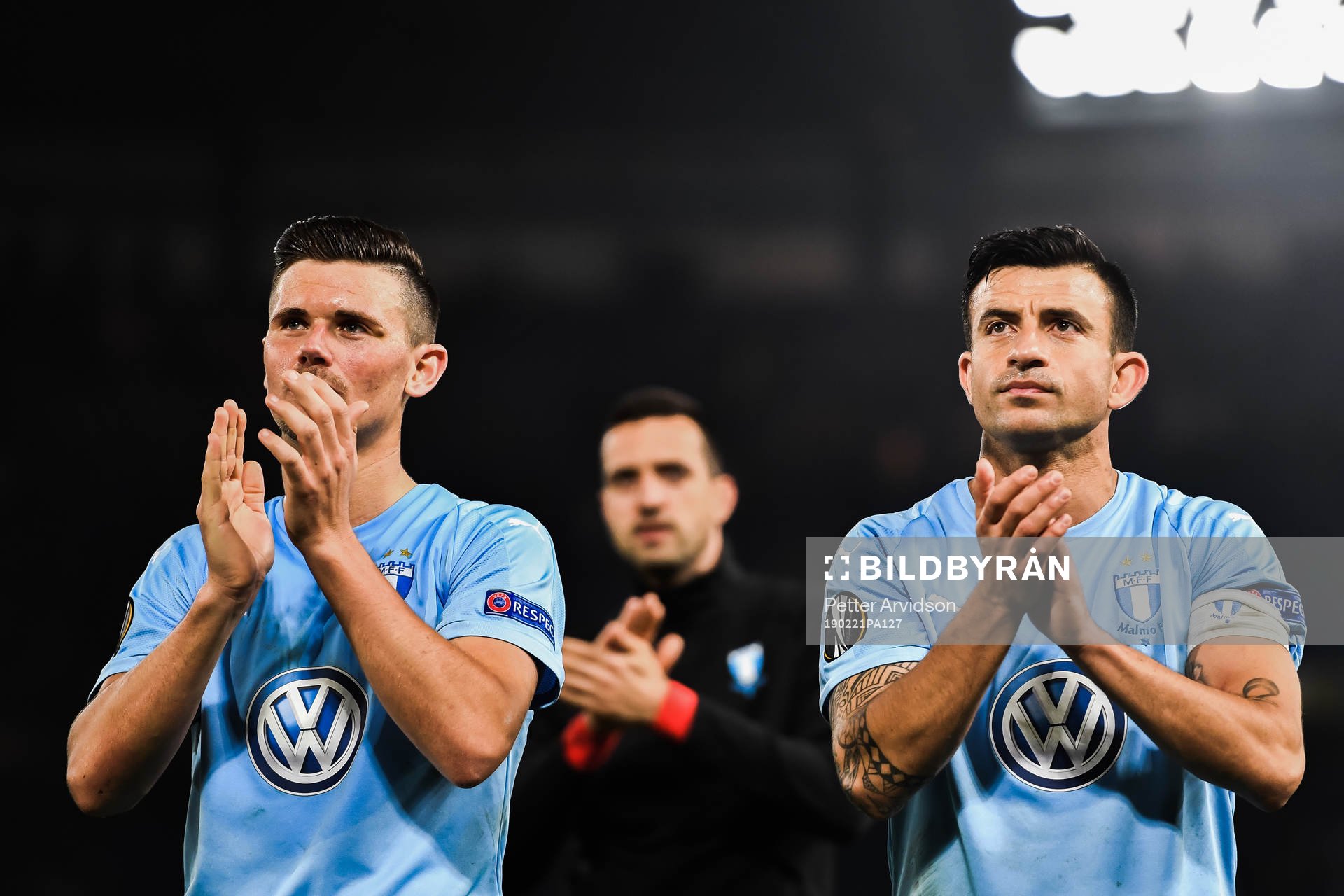 Marcus Antonsson and Behrang Safari of Malmö FF looks