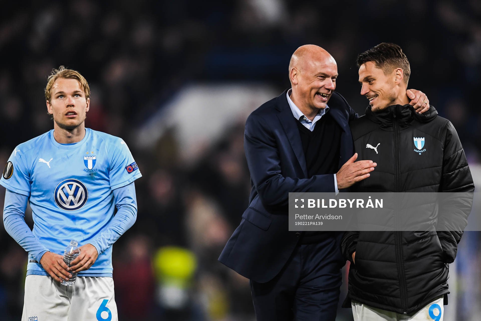 Oscar Lewicki, Uwe Rösler, head coach and Markus Rosenberg