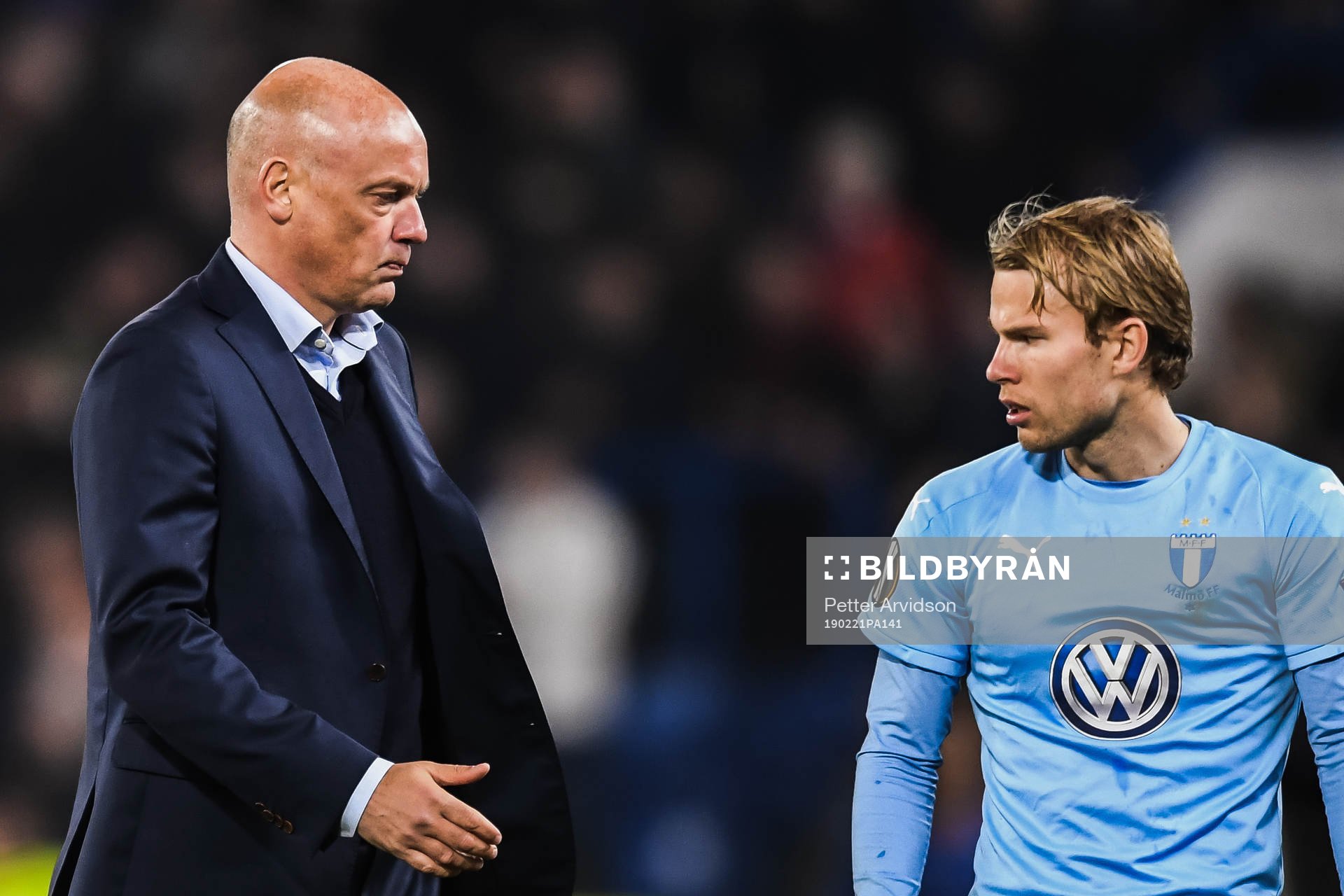 Uwe Rösler, head coach and Oscar Lewicki of Malmö FF