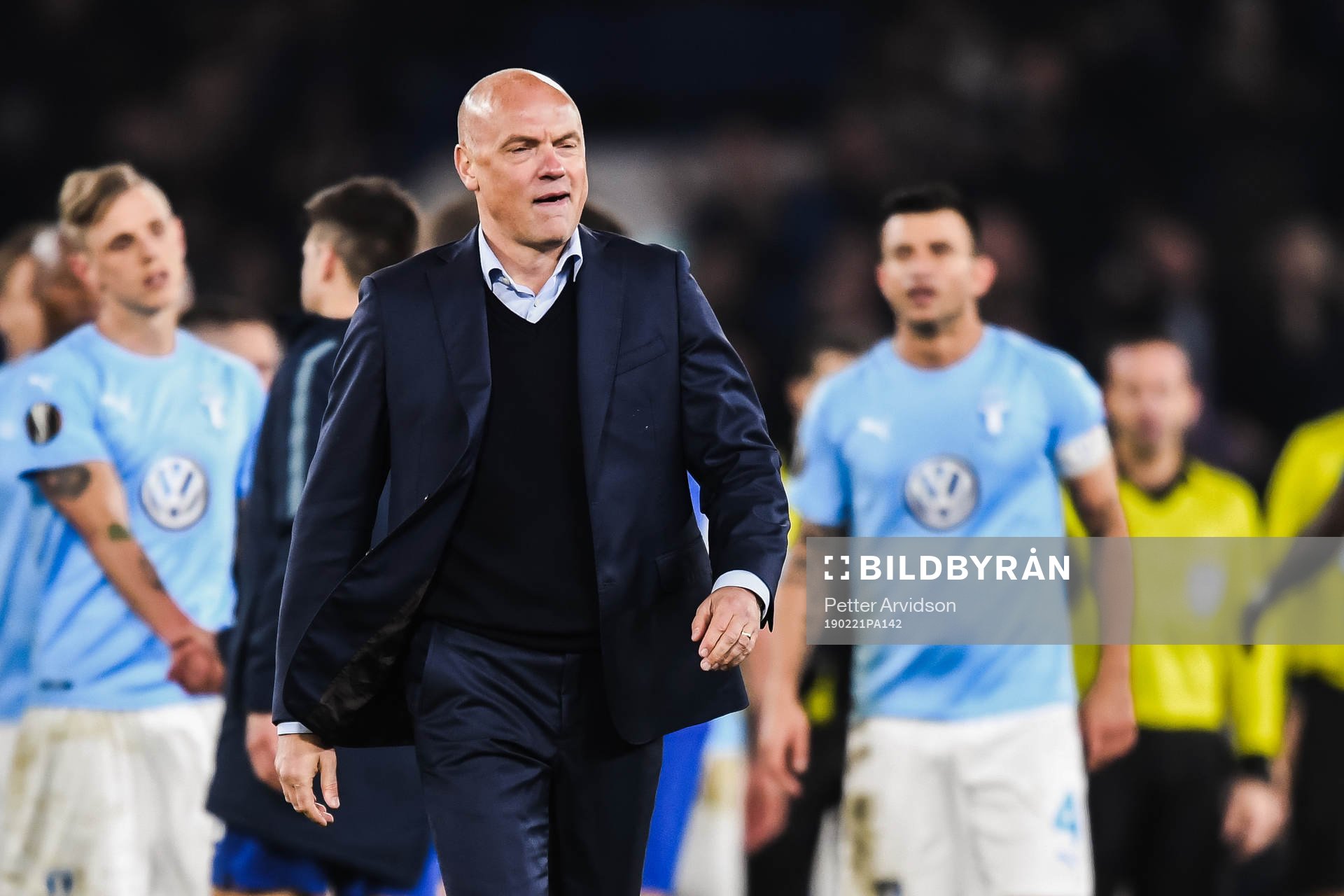 Uwe Rösler, head coach of Malmö FF looks dejected