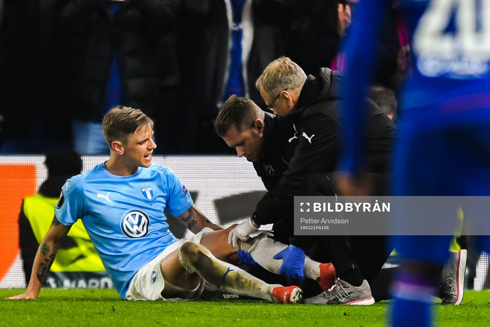 Sören Rieks of Malmö FF in pain