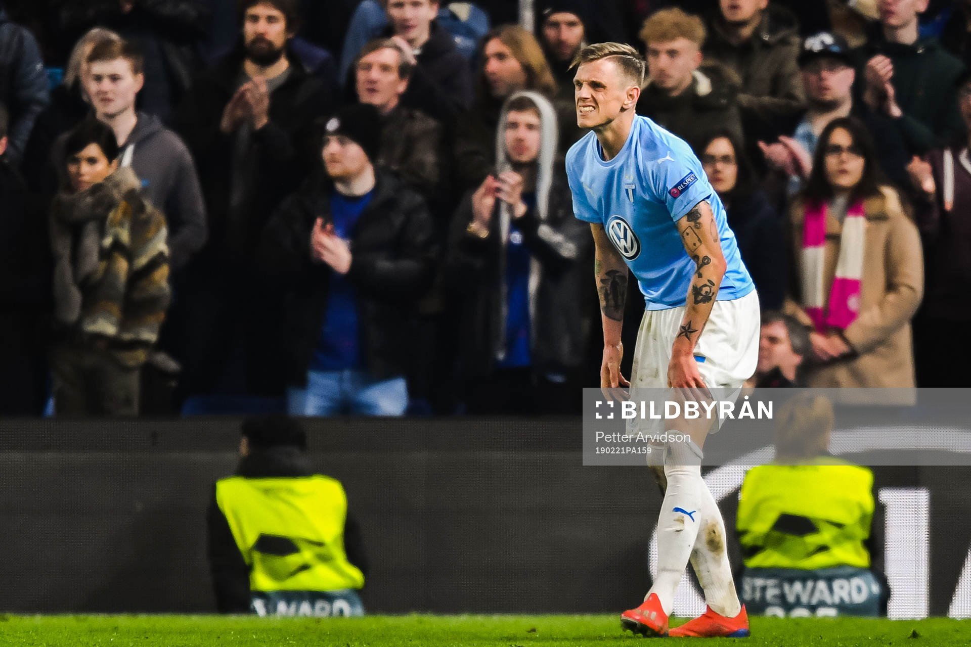 Sören Rieks of Malmö FF in pain
