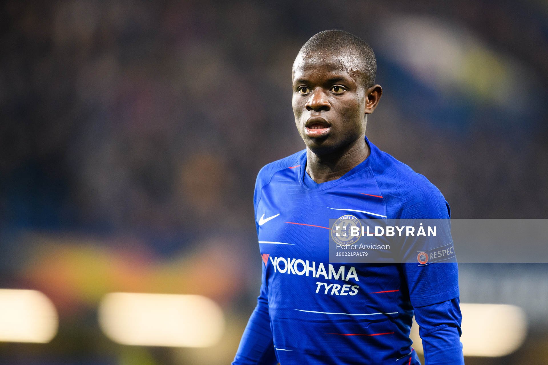 N'Golo Kante of Chelsea during the Europa league match between Chelsea and Malmö FF on February 21, 2019 in London.
