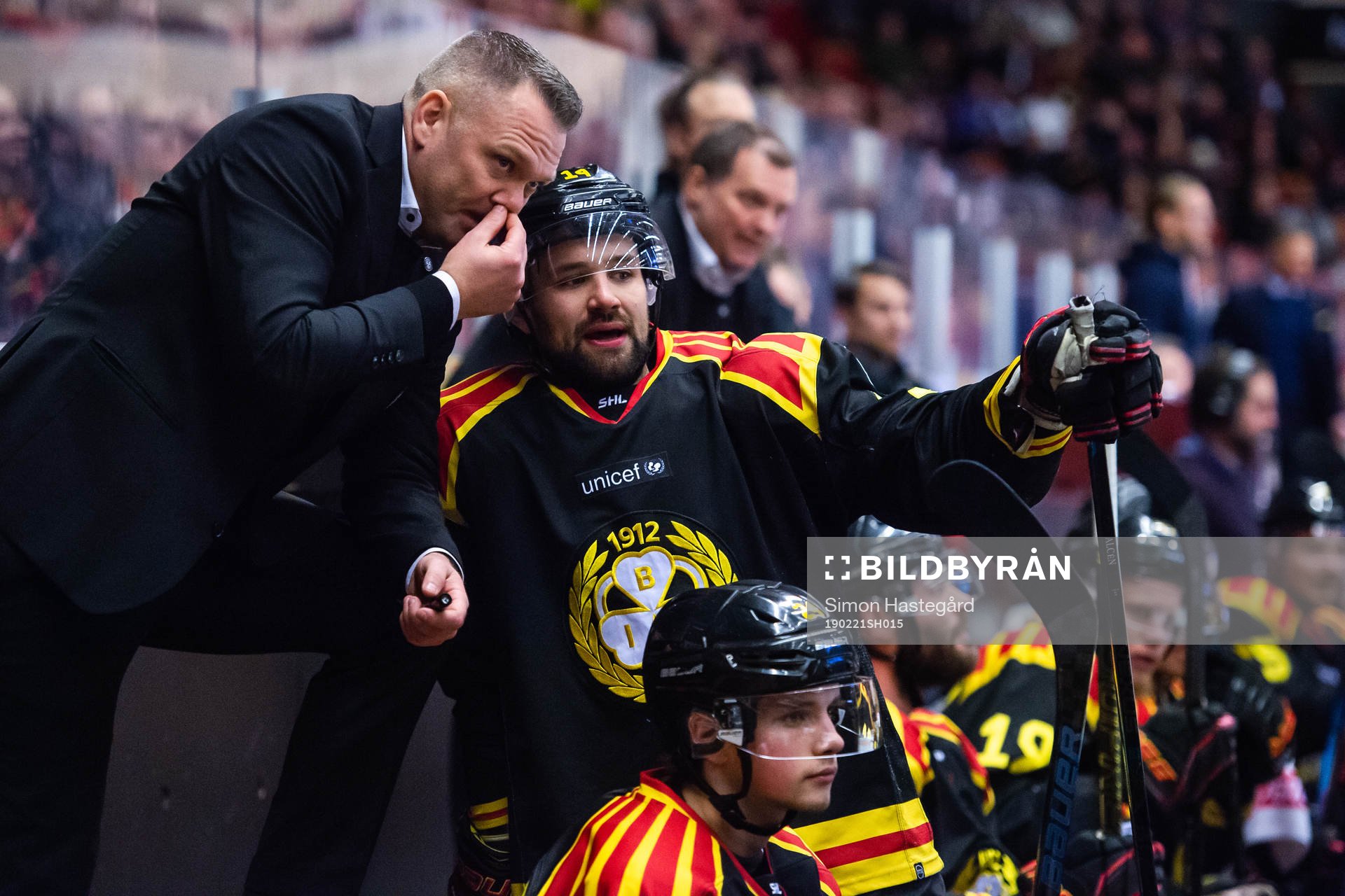 Brynäs assisterande tränare Mikael Holmqvist och Johan