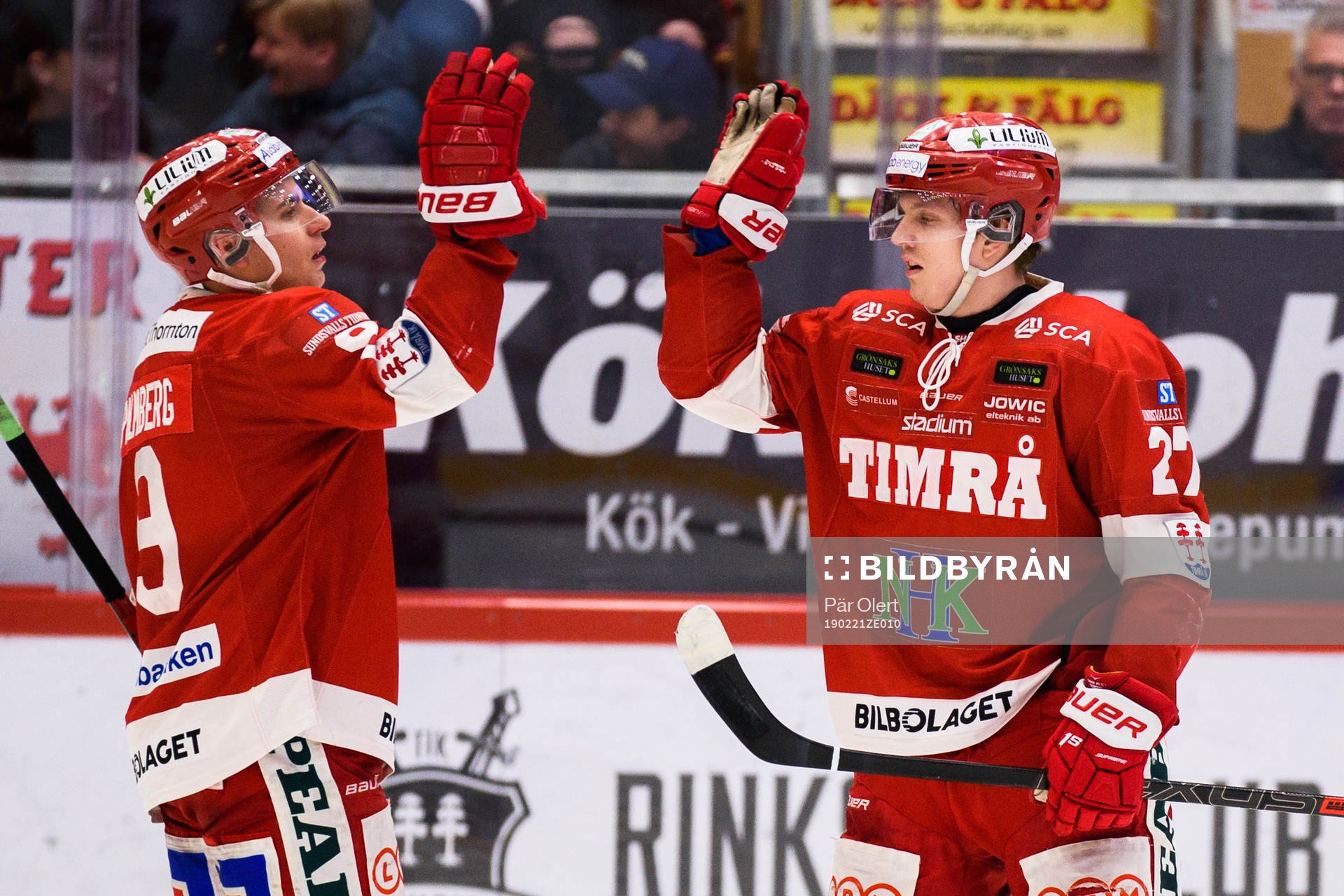 Timrås Johannes Kinnvall och Morten Madsen jublar
