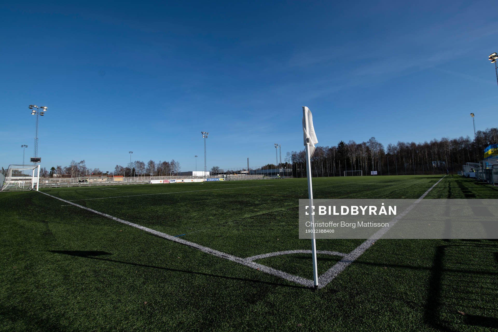 Österås Idrottsplats inför fotbollsmatchen i Svenska Cupen mellan Hässleholm och Djurgården den 23 februari 2019 i Hässleholm.