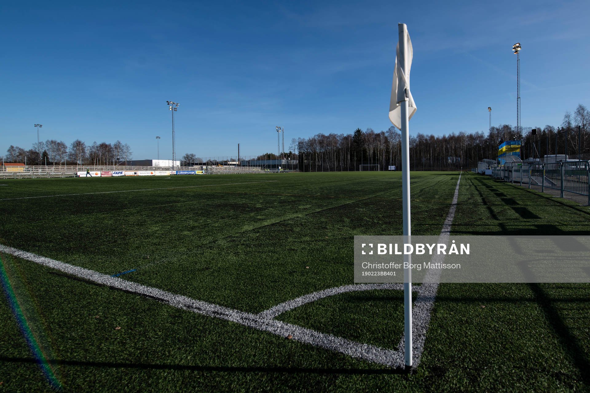 Österås Idrottsplats inför fotbollsmatchen i Svenska Cupen mellan Hässleholm och Djurgården den 23 februari 2019 i Hässleholm.