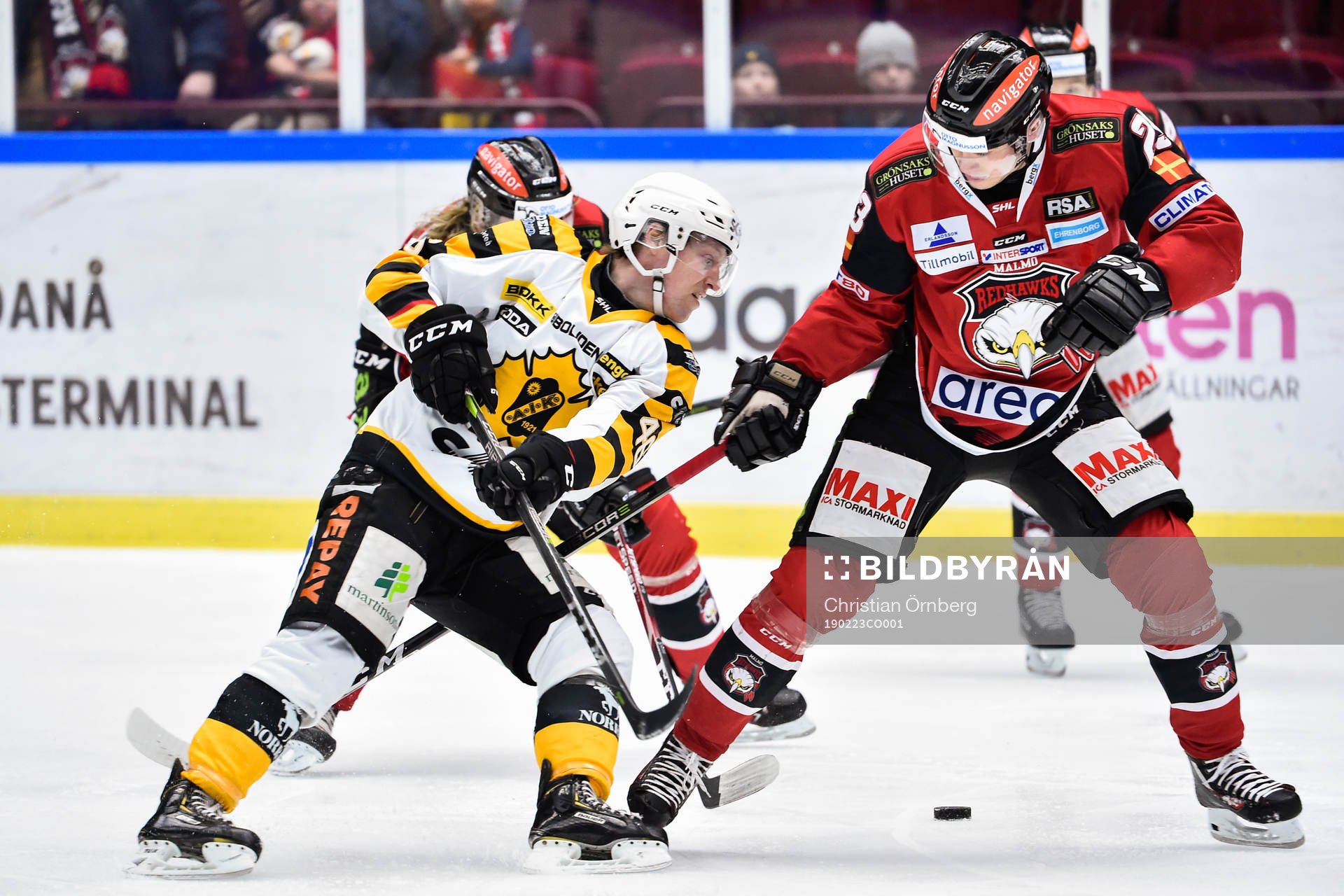 Skellefteås Jonatan Berggren och Malmö Redhawks Nichlas
