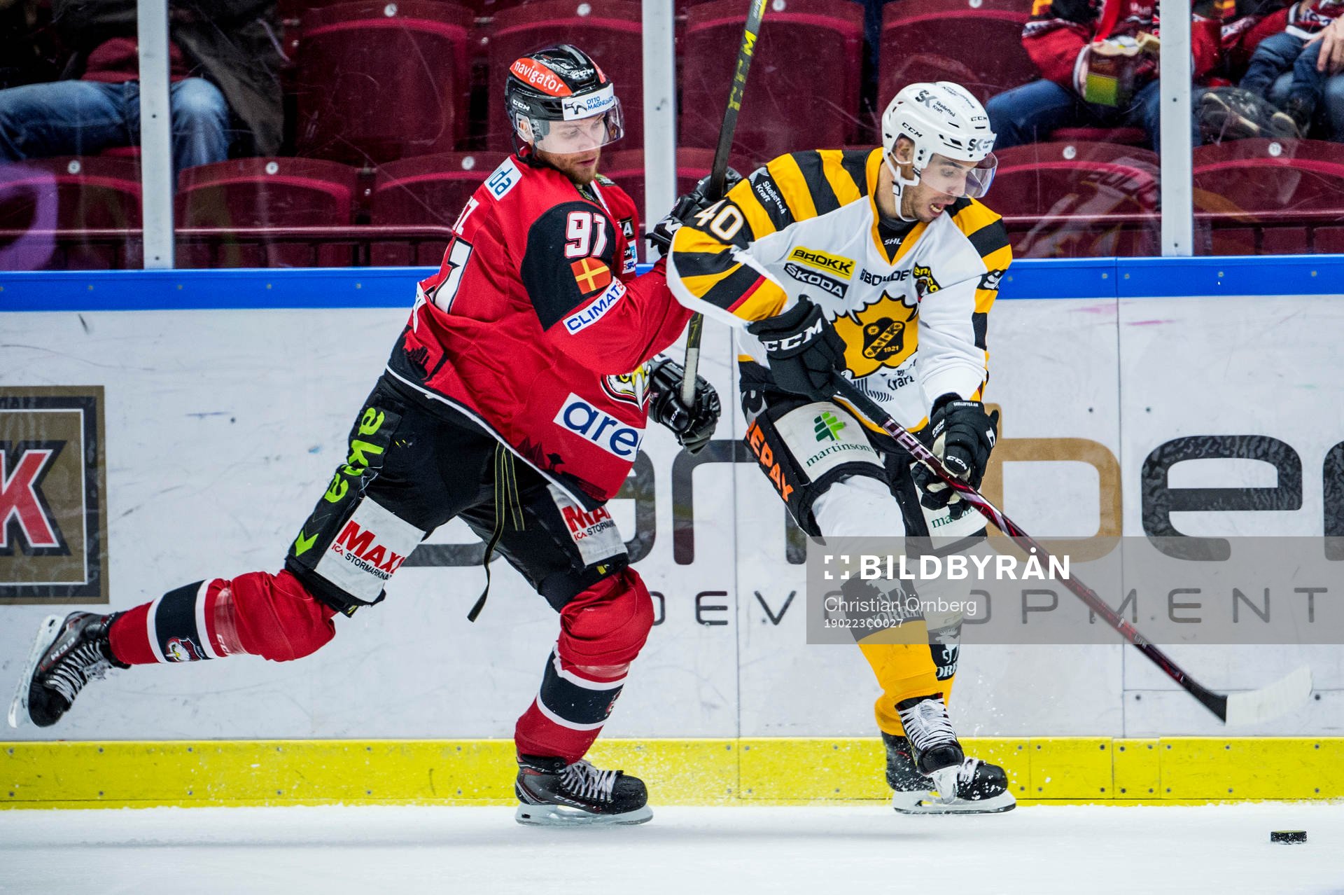 Malmö Redhawks Max Görtz mot Skellefteås Jesper Jensen