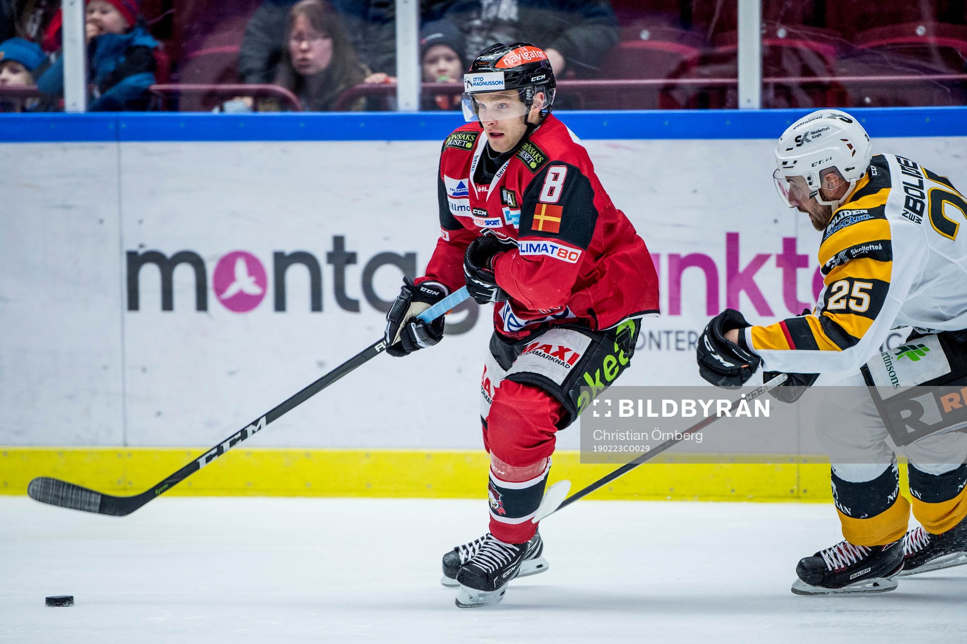 Malmö Redhawks Johan Olofsson mot Skellefteås Albin Lundin