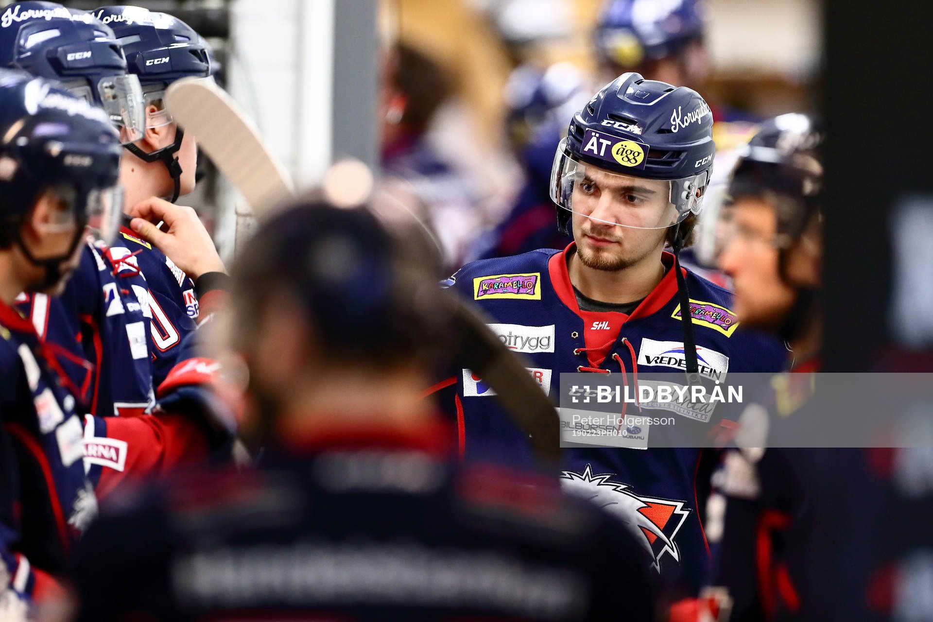 Linköpings Adam Brodecki före ishockeymatchen i SHL