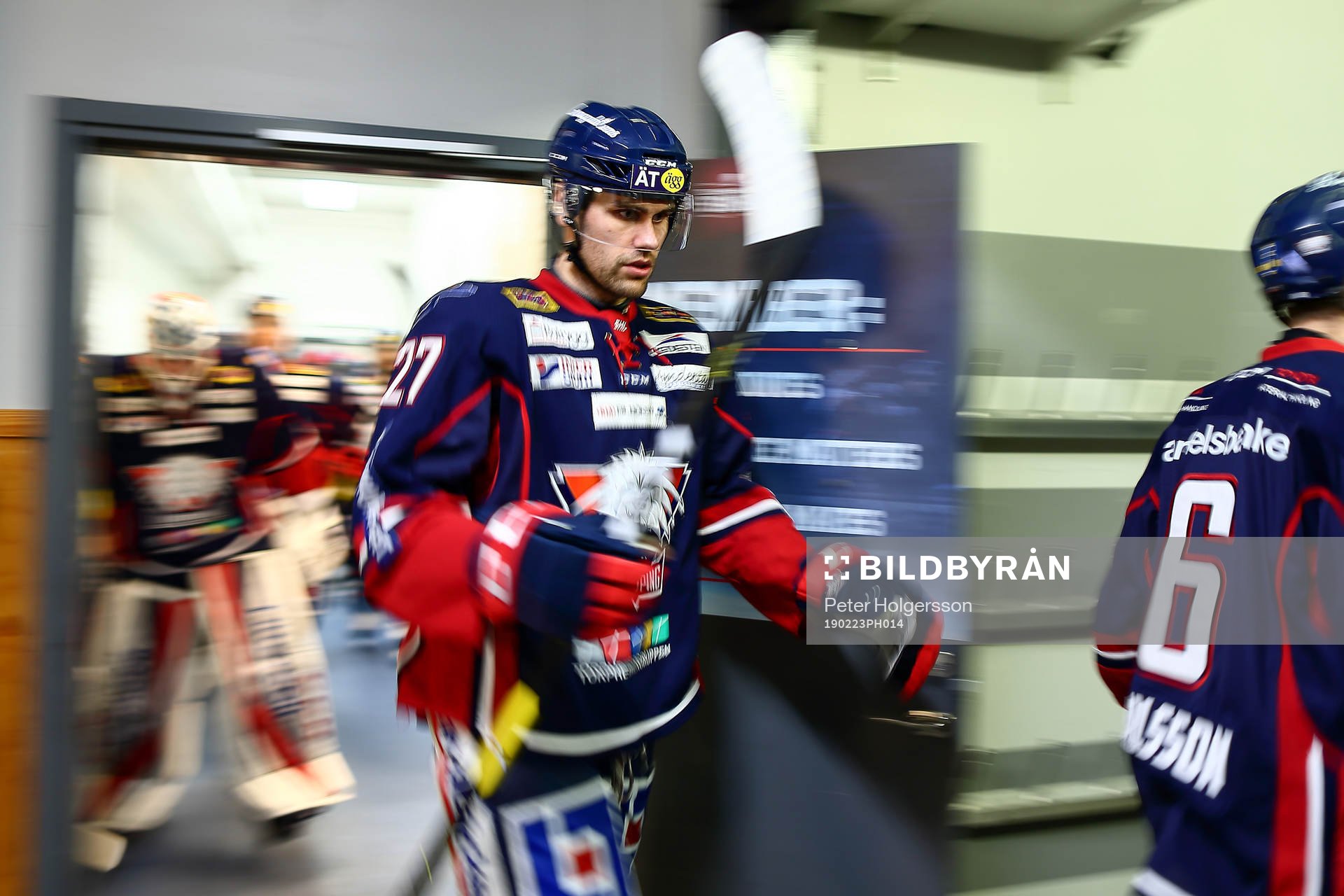 Linköpings Dan Pettersson före ishockeymatchen i SHL