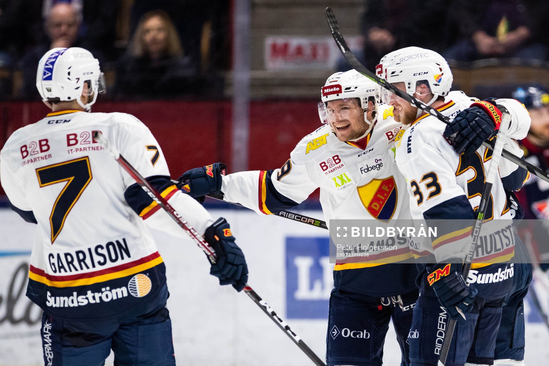 Djurgårdens Jason Garrison, Sebastian Strandberg och Linus