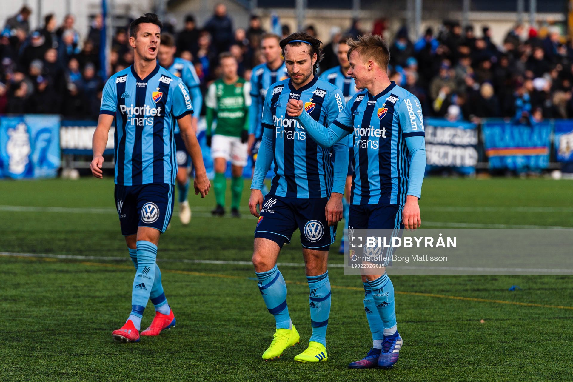 Djurgårdens spelare går ut för halvtidsvila