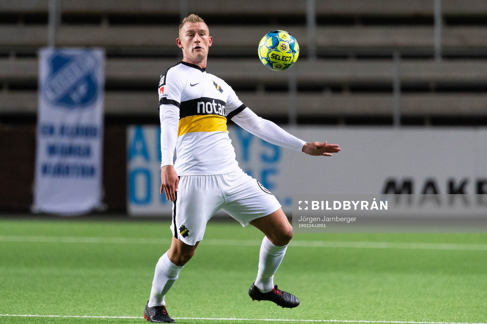 AIKs Robin Jansson under fotbollsmatchen i Svenska cupen mellan Norrby och AIK den 24 februari 2019 i Borås.