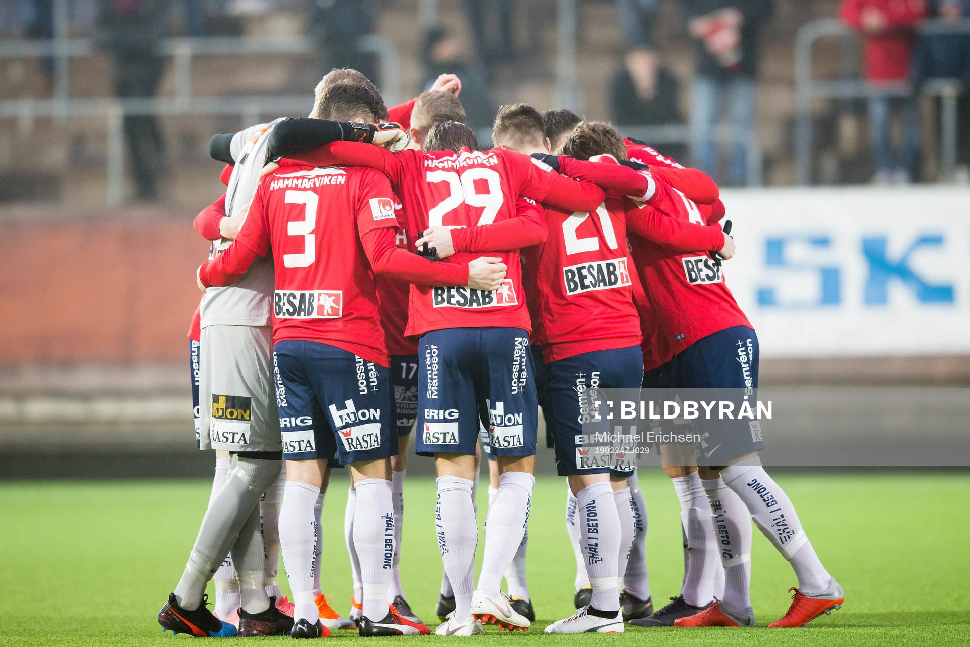 Örgryte samlade innan fotbollsmatchen i Svenska Cupen
