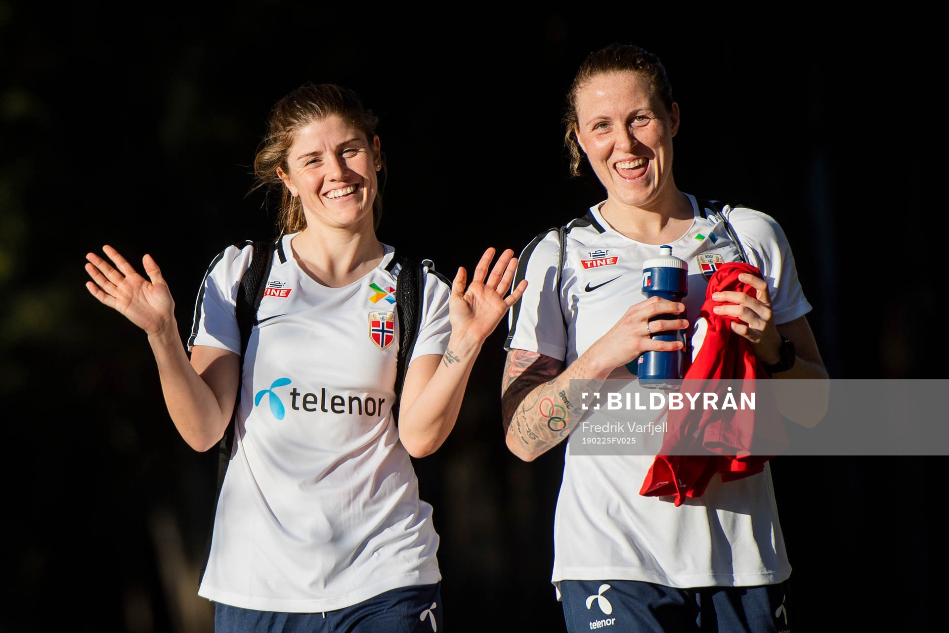 Maren Mjelde and Isabell Herlovsen of Norway
