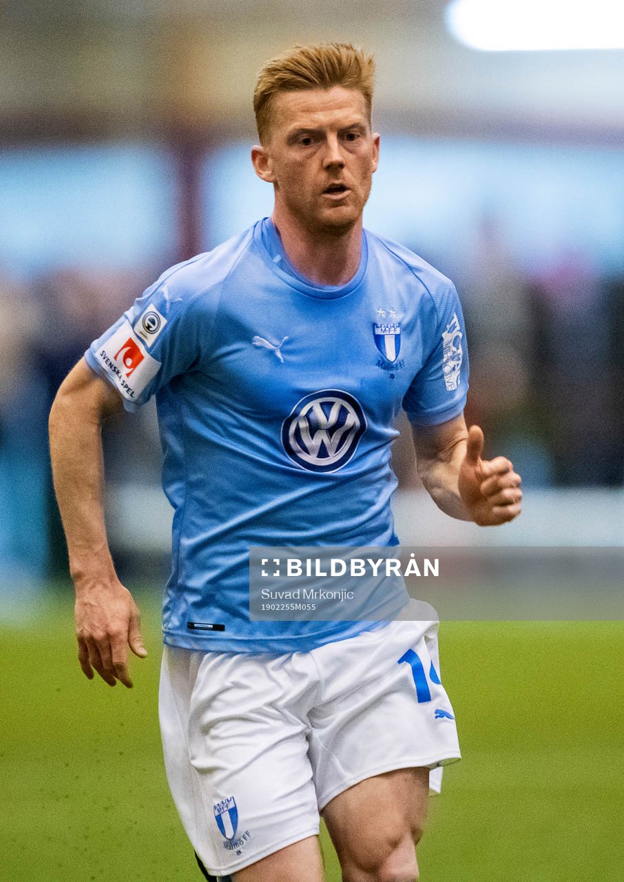 Malmö FFs Anders Christiansen under fotbollsmatchen i Svenska cupen mellan Öster och Malmö FF den 25 februari 2019 i Växjö.