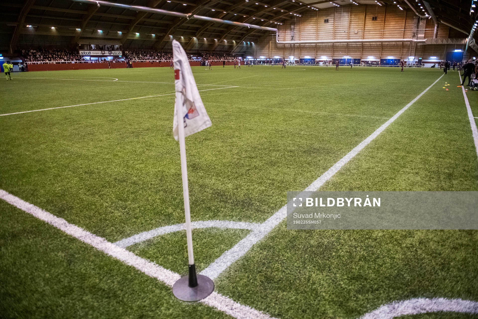 Interiörbild på Tippshallen i Växjö under fotbollsmatchen i Svenska cupen mellan Öster och Malmö FF den 25 februari 2019 i Växjö.