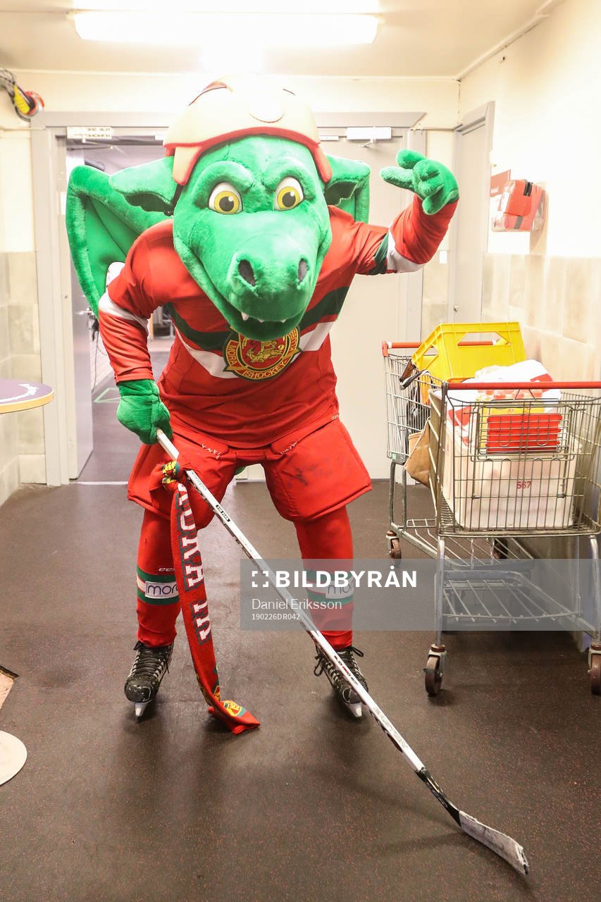 Draken innan ishockeymatchen i SHL mellan Mora och Brynäs