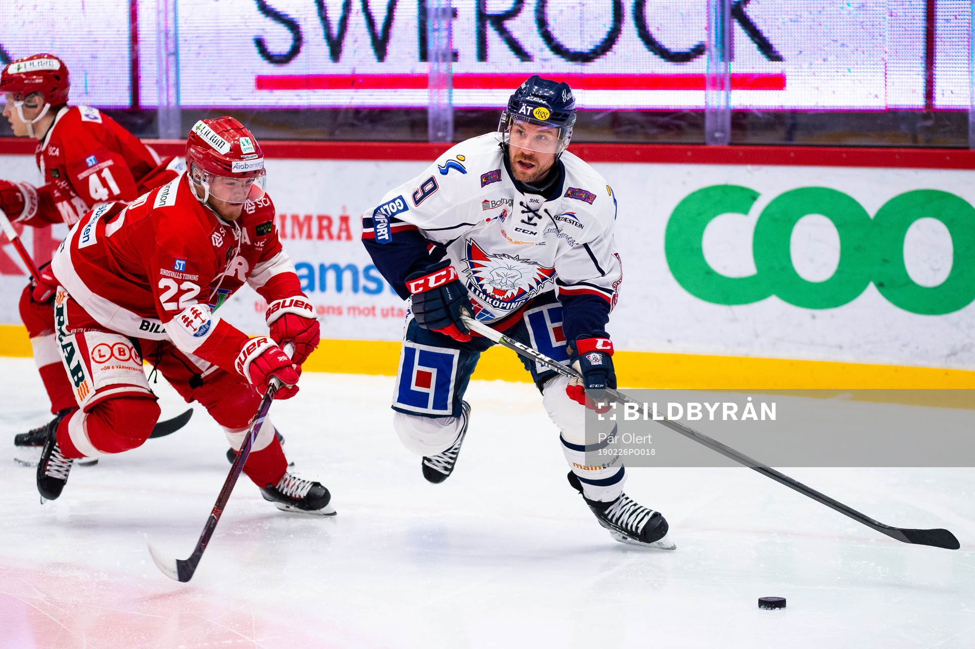 Timrås Emil Berglund och Linköpings Derek Roy
