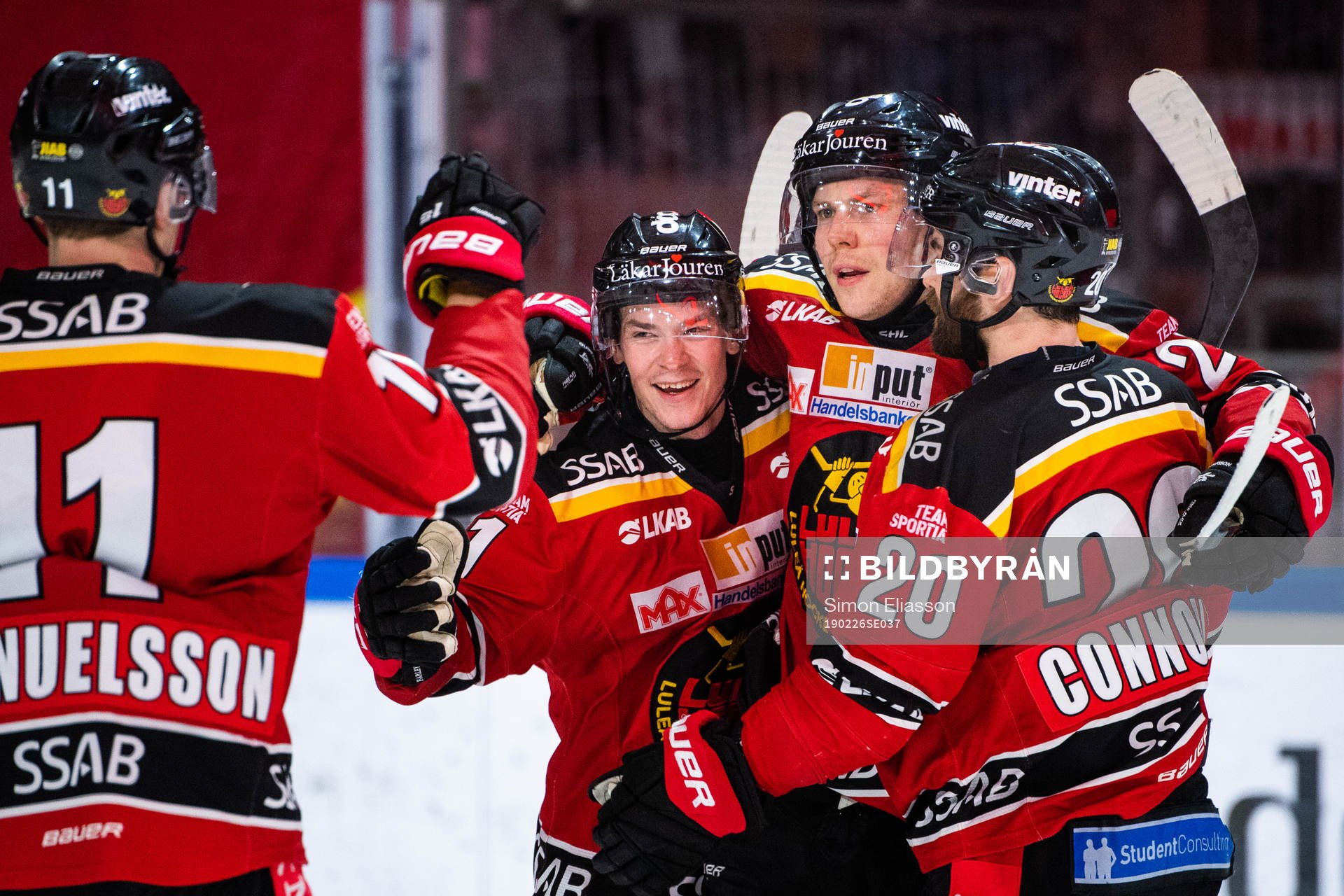 Luleås Petter Emanuelsson, Austin Farley, Erik Gustafsson