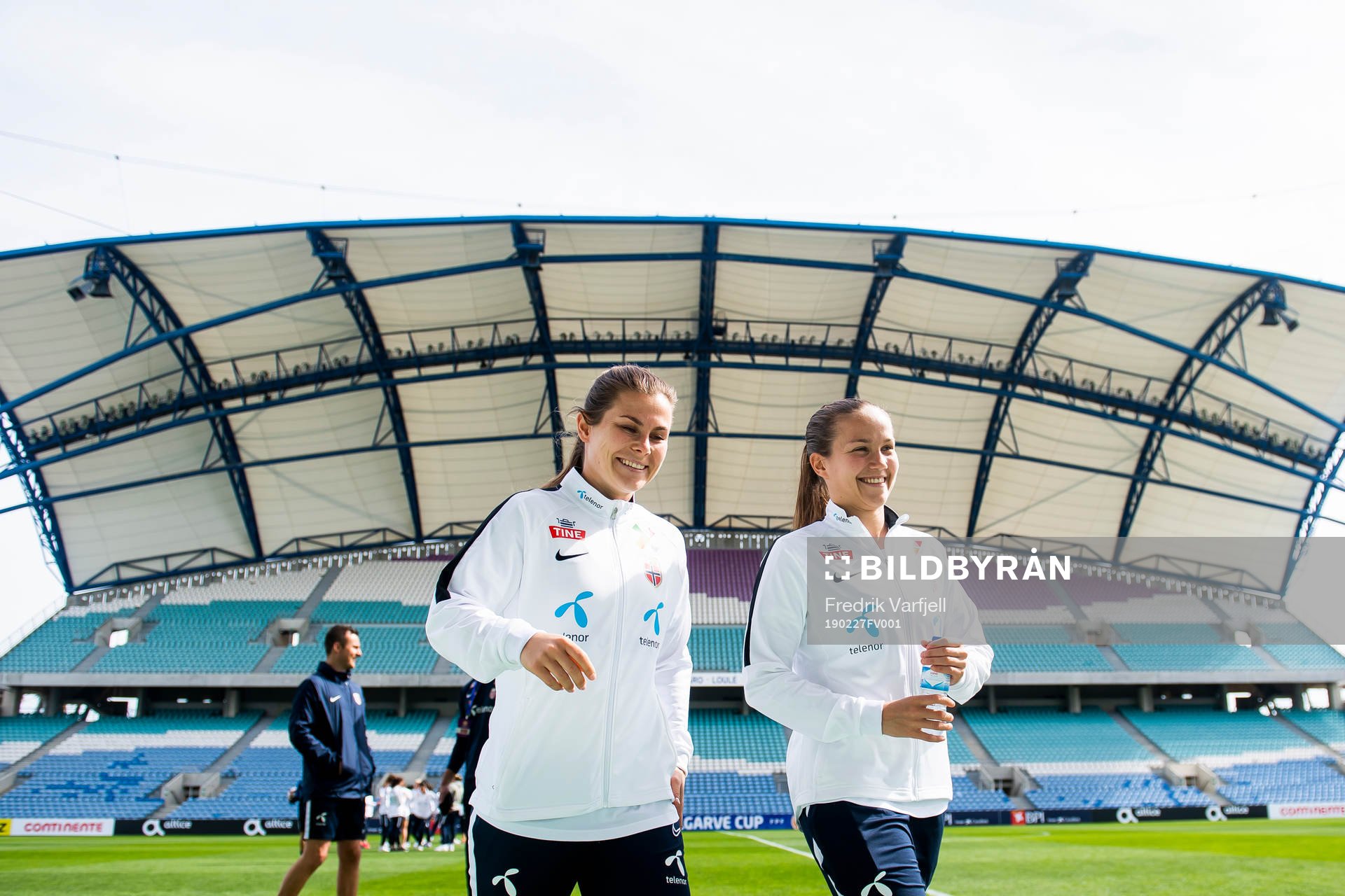 Emilie Bosshard Haavi and Guro Reiten of Norway arrive the