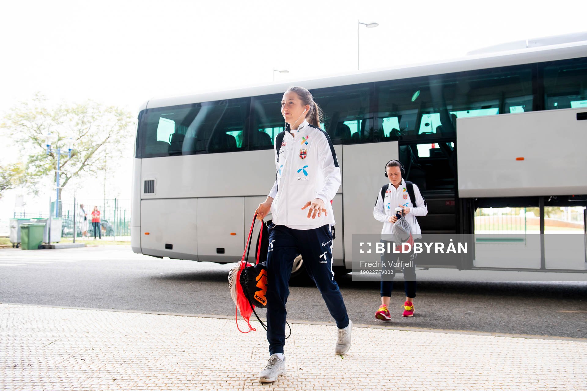 Goalkeeper Cecilie Fiskerstrand of Norway arrives the