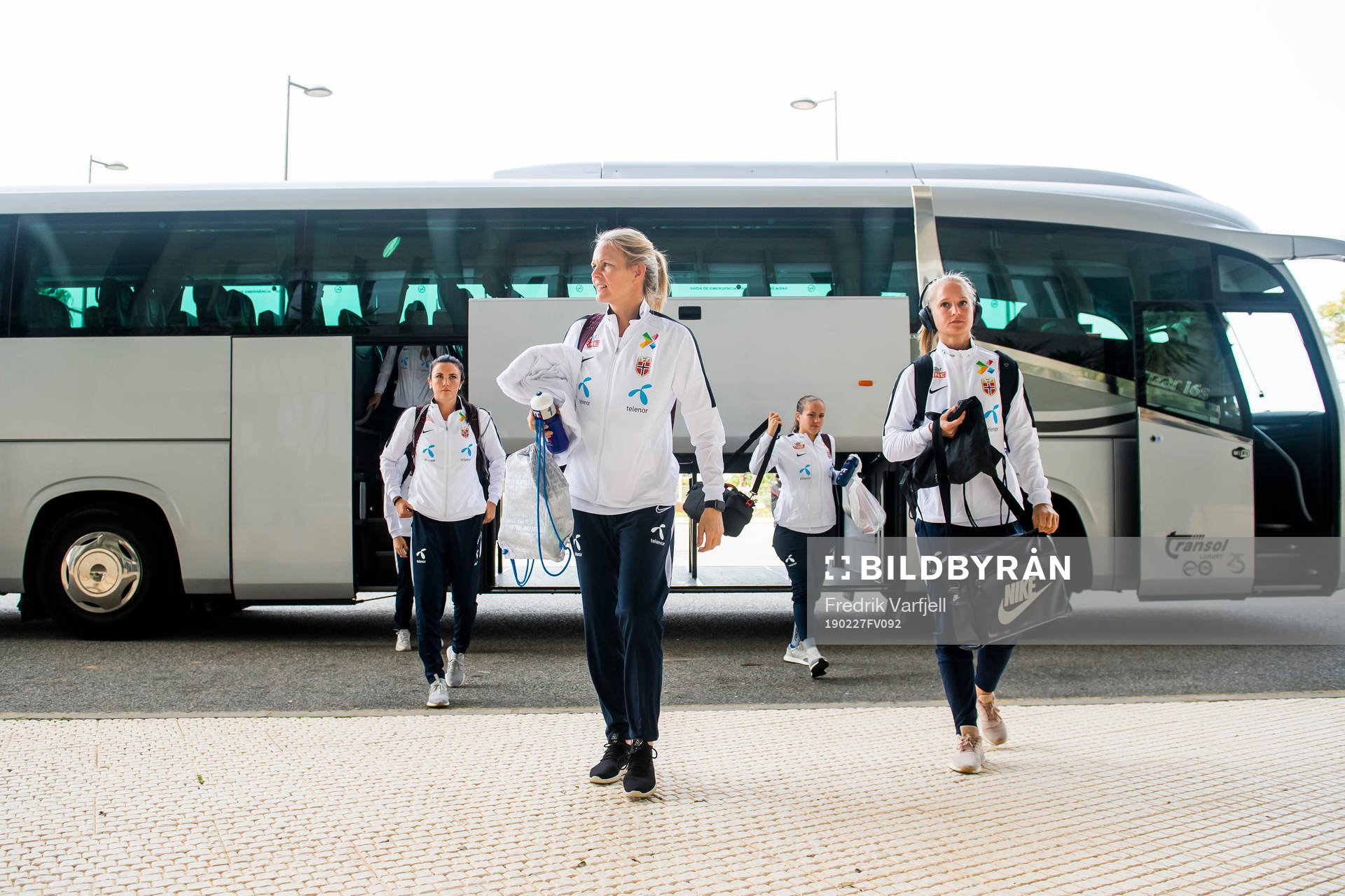 Goalkeeper Ingrid Hjelmseth and Amalie Eikeland of Norway