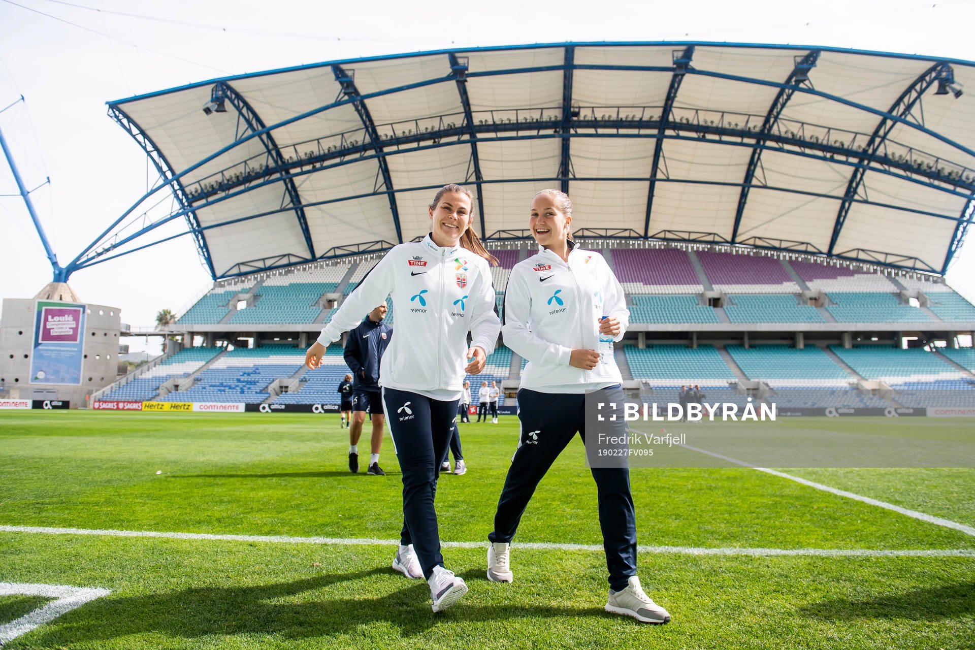 Emilie Bosshard Haavi and Guro Reiten of Norway arrive the
