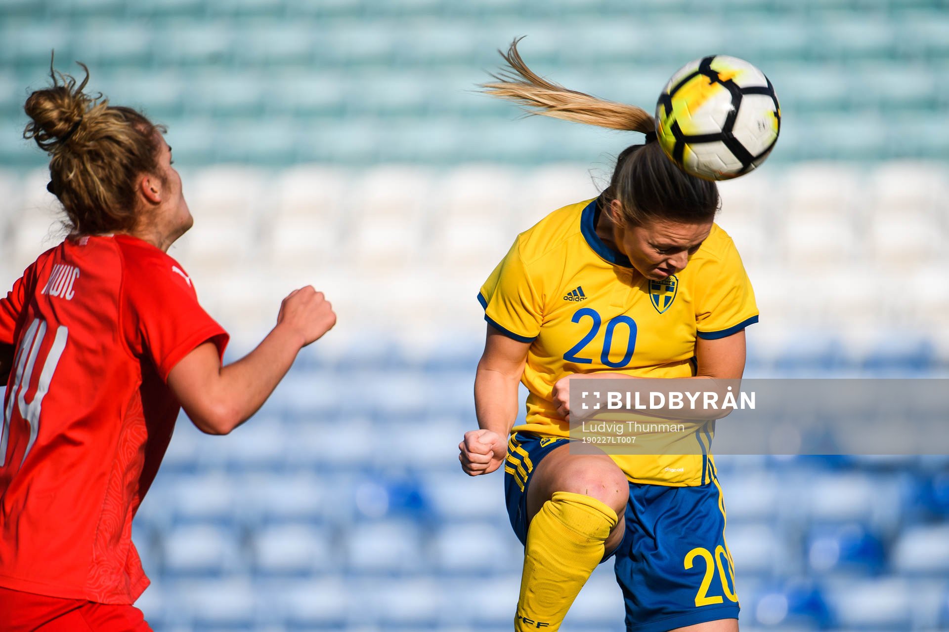 Mimmi Larsson of Sweden  scores 1-0