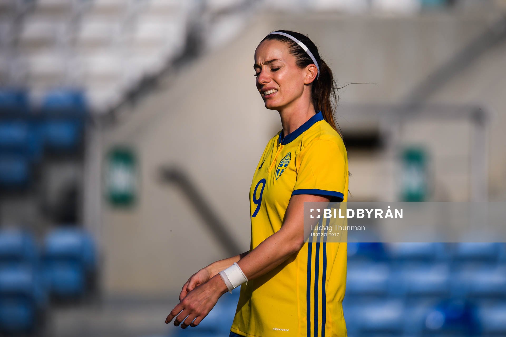 Kosovare Asllani of Sweden  looks dejected