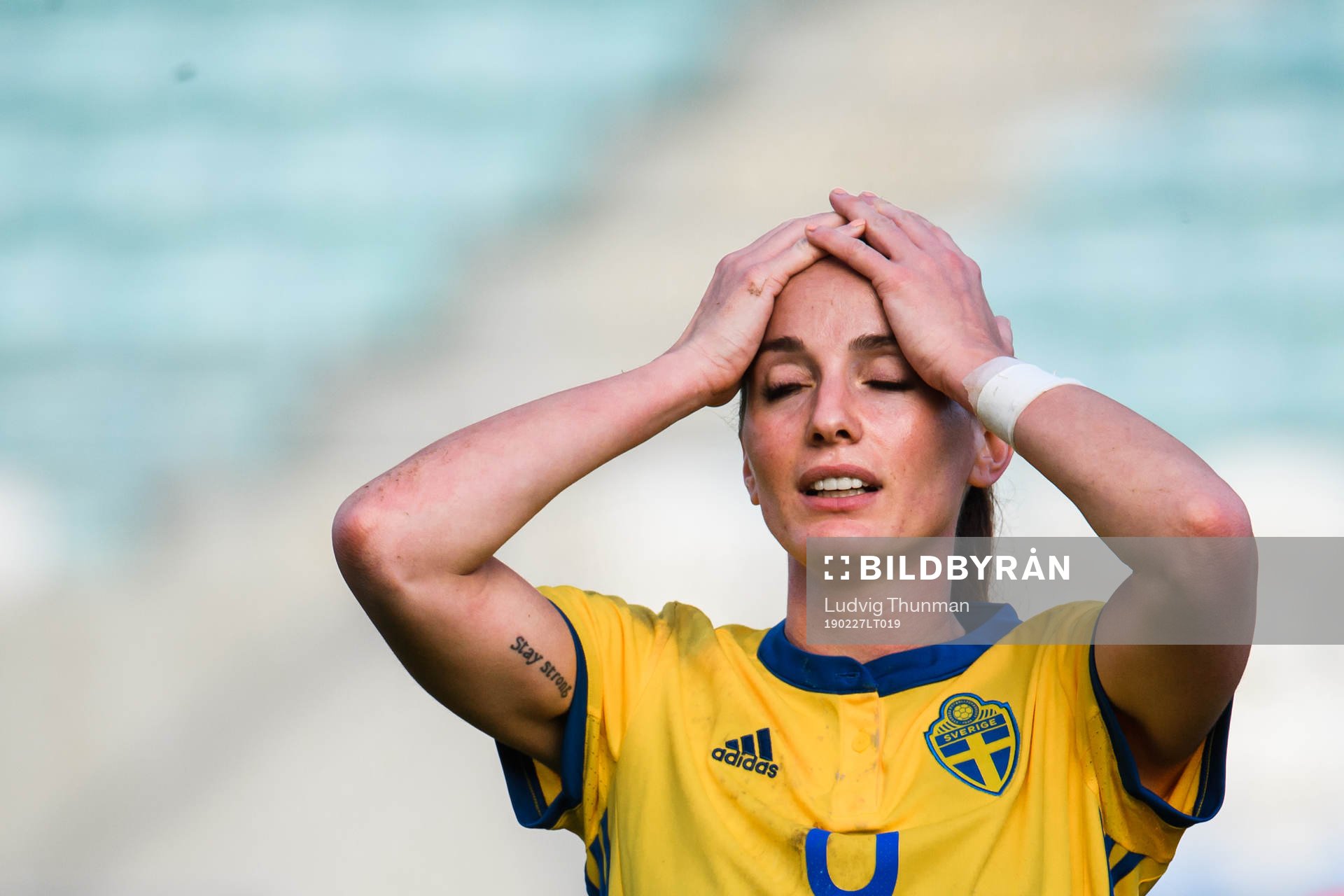 Kosovare Asllani of Sweden looks dejected