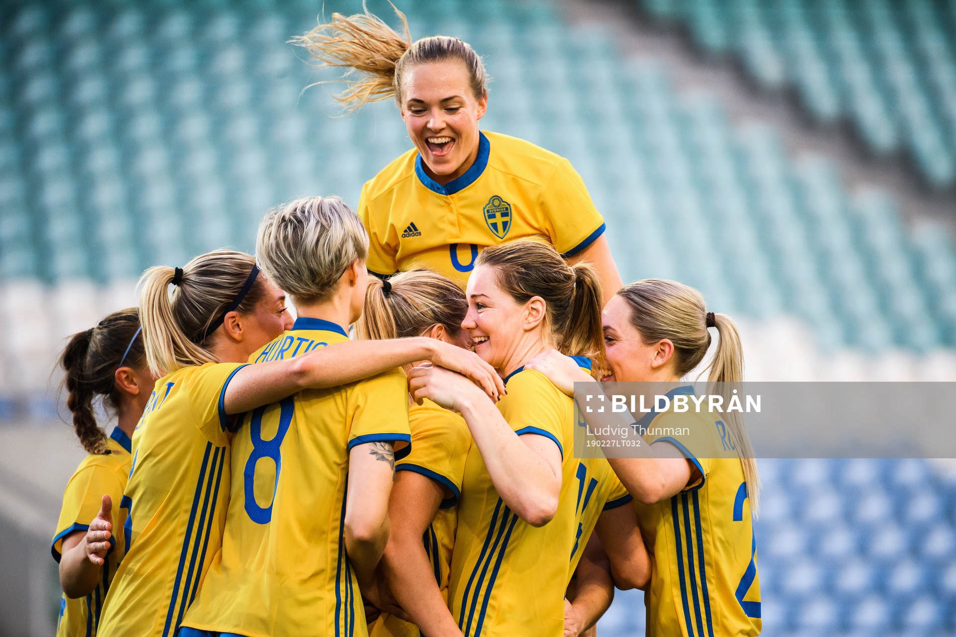 Magdalena Eriksson and Mimmi Larsson of Sweden celebrates
