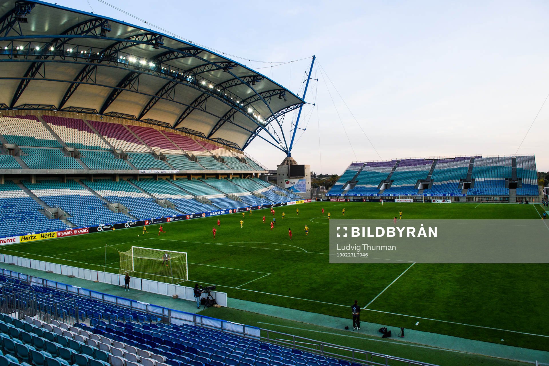A general view over the Algarve Cup 2019 match between