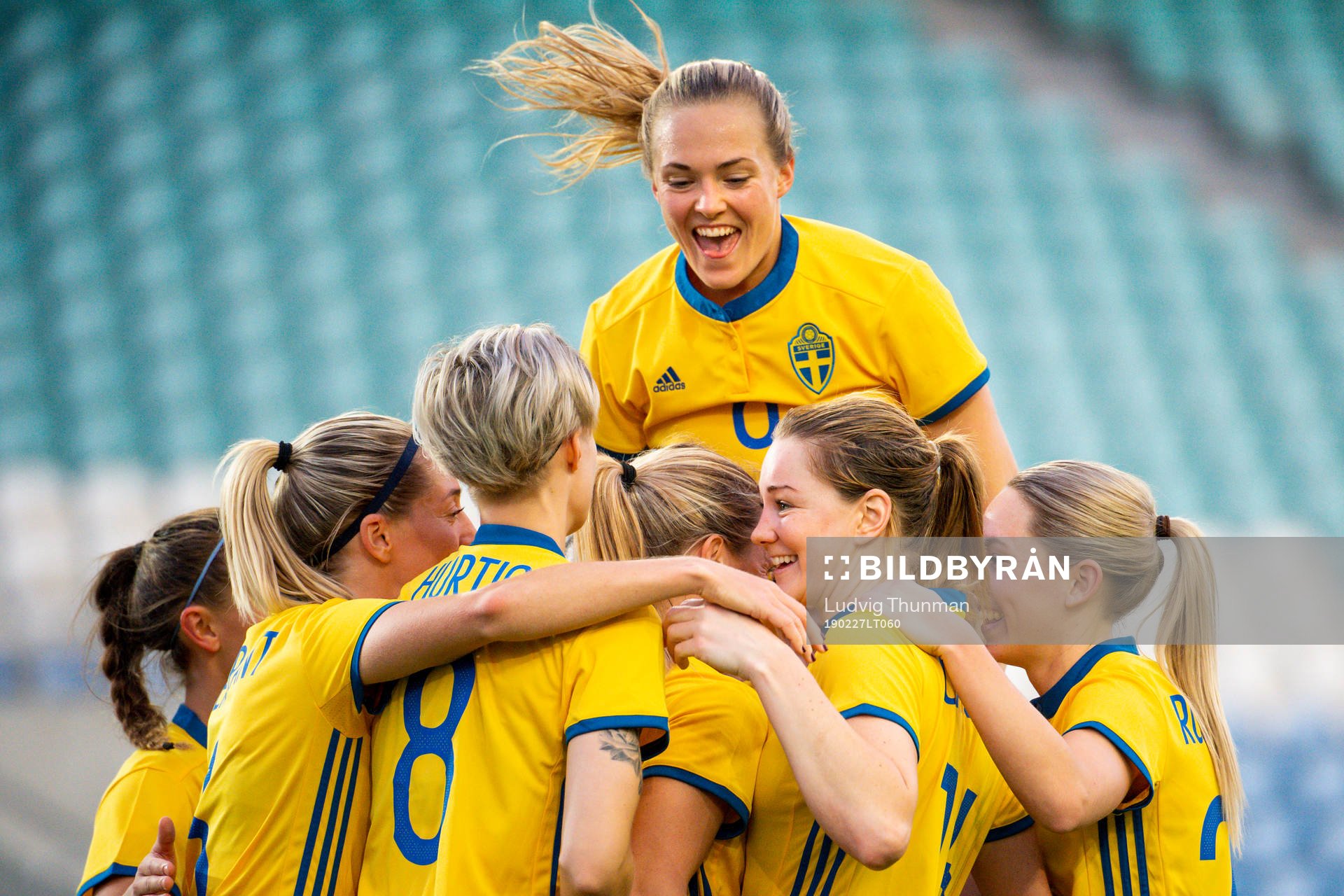 Magdalena Eriksson of Sweden celebrate with her teammates