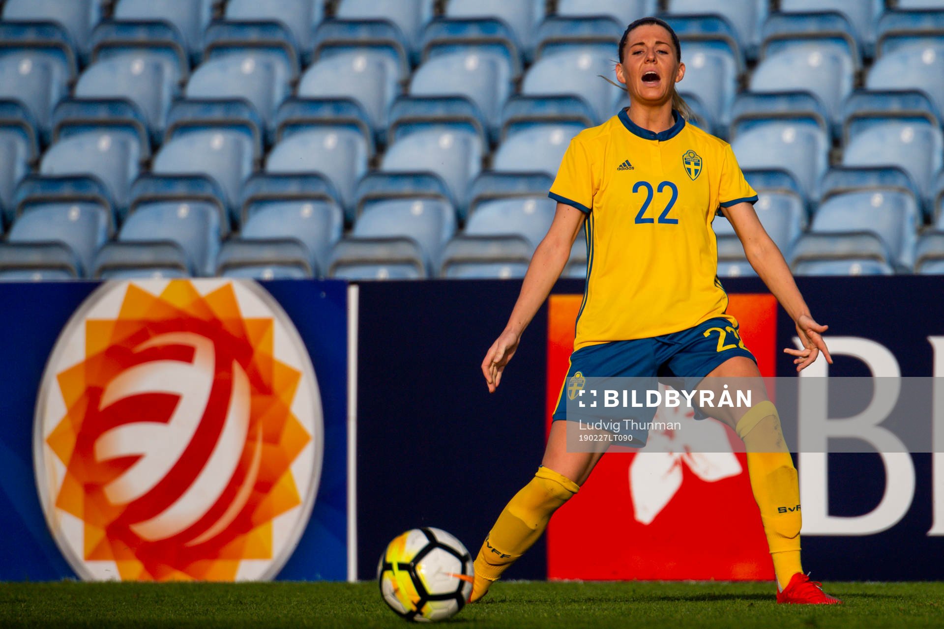 Olivia Schough of Sweden looks dejected