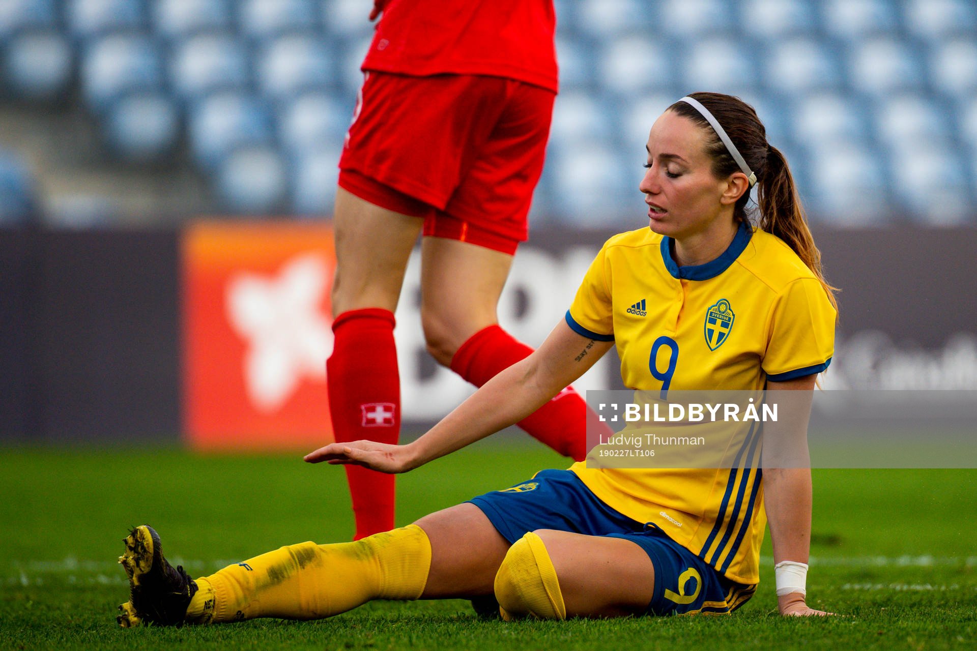 Kosovare Asllani of Sweden looks dejected