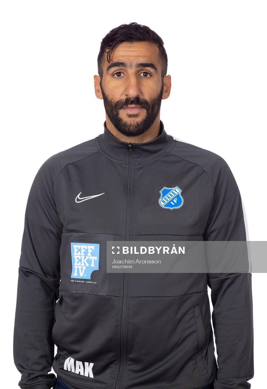 Norrbys huvudtränare Mohammed Ali Khan poserar för ett porträtt den 27 februari 2019 i Borås.