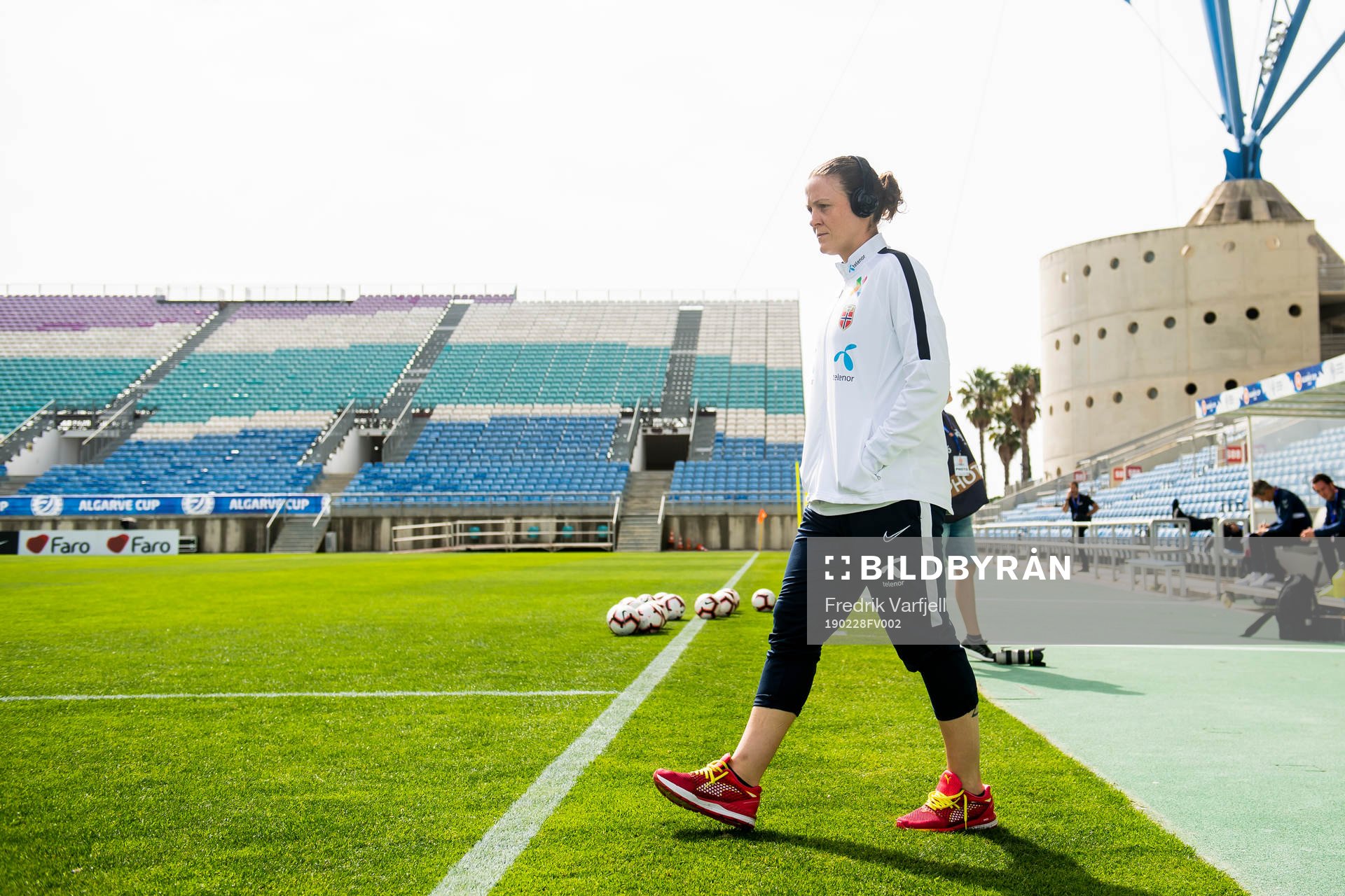 Isabell Herlovsen of Norway arrives the stadium