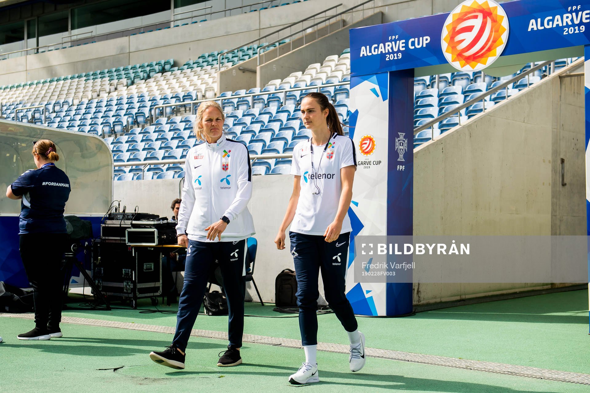 Goalkeeper Ingrid Hjelmseth and Caroline Graham Hansen of
