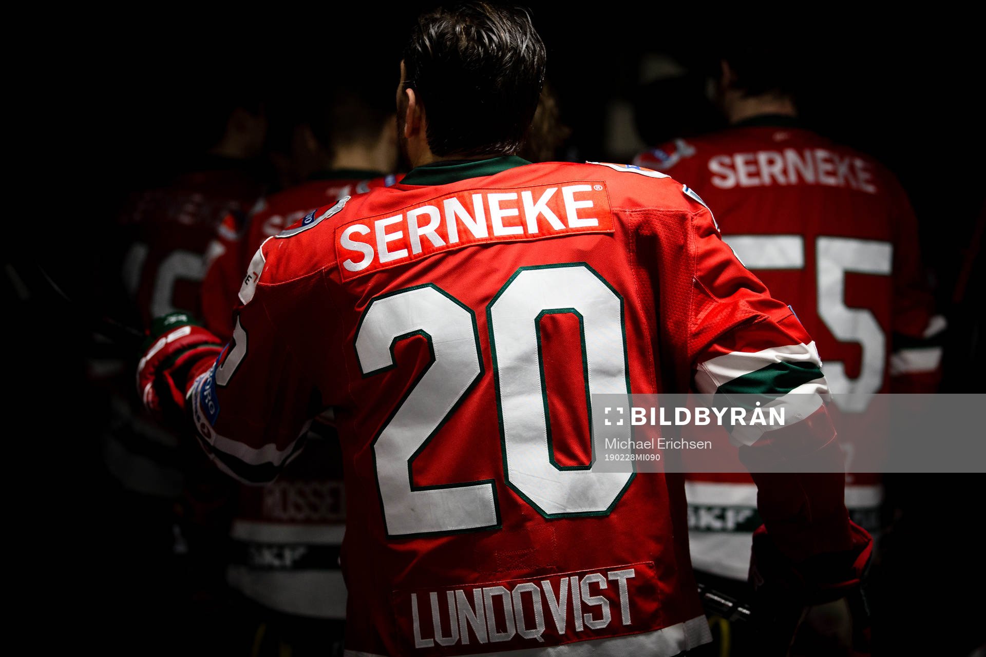 Frölundas Joel Lundqvist innan ishockeymatchen i SHL
