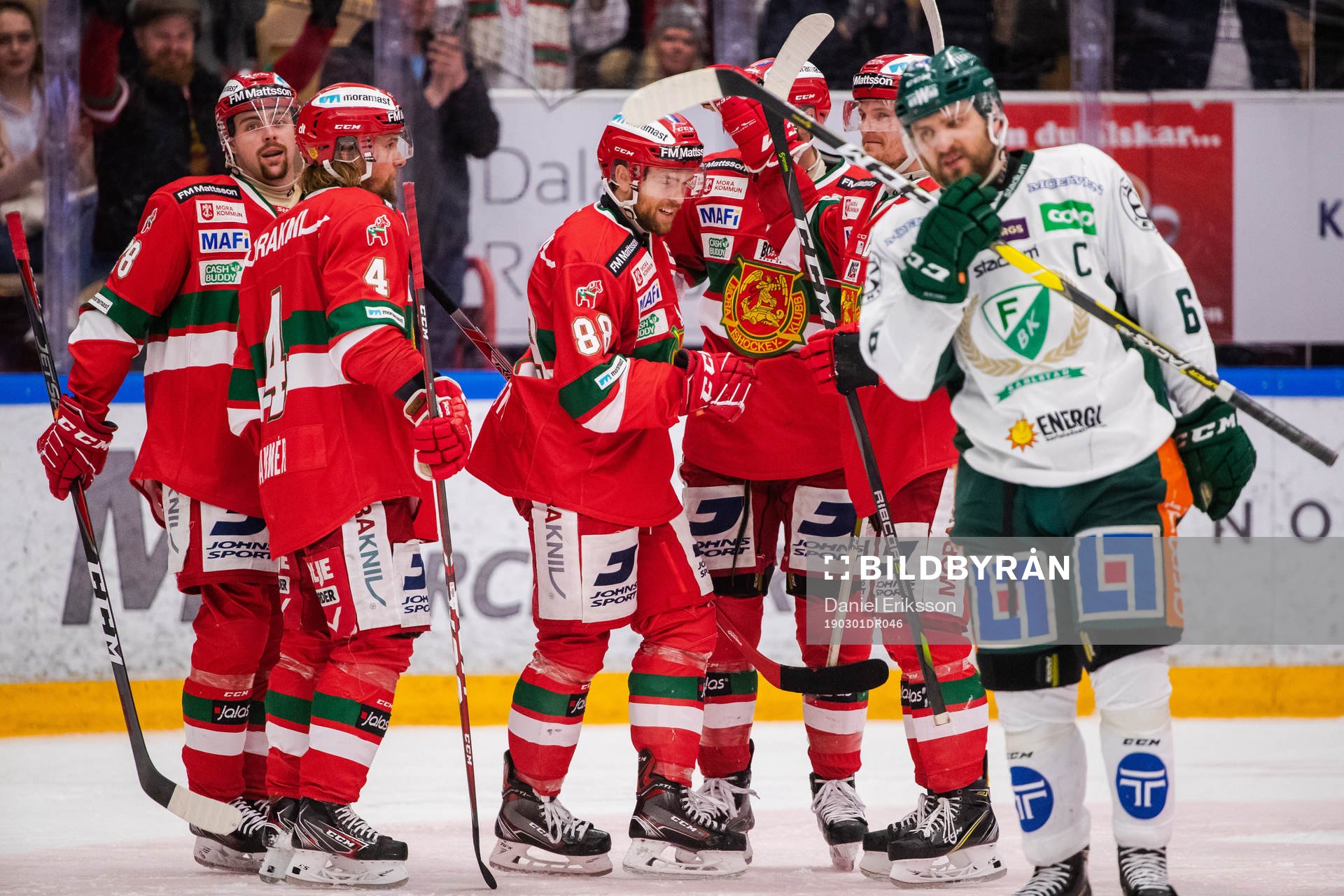 Moras Spencer Abbott, Viktor Amnér, Andrew Rowe jublar med