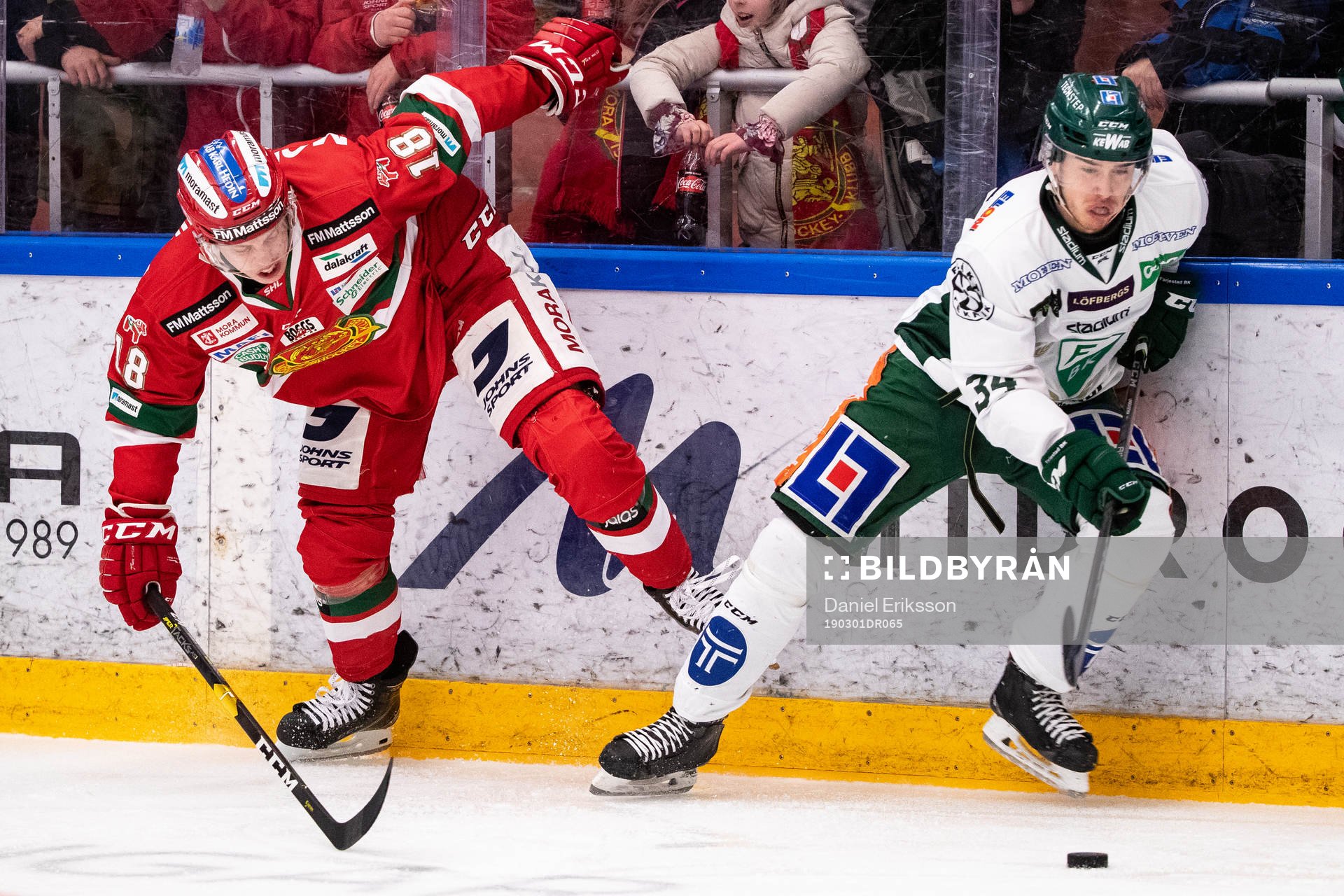 Moras Emil Aronsson och Färjestads Michael Lindqvist